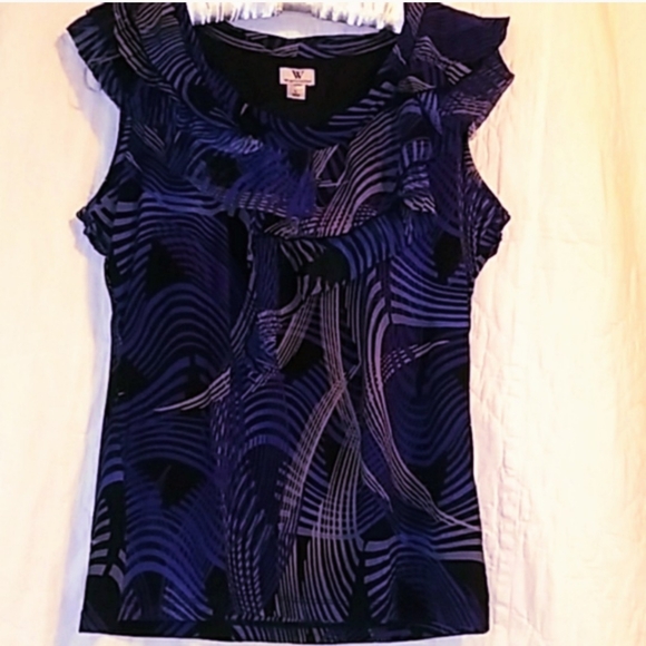 Worthington Tank Top Ruffled size L (made in Jordan) - Picture 1 of 6